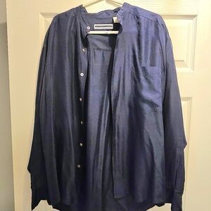 Fenn Wright Manson Deep Blue Silk Shirt